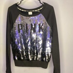 Victoria's Secret Black and Silver Sequin Top